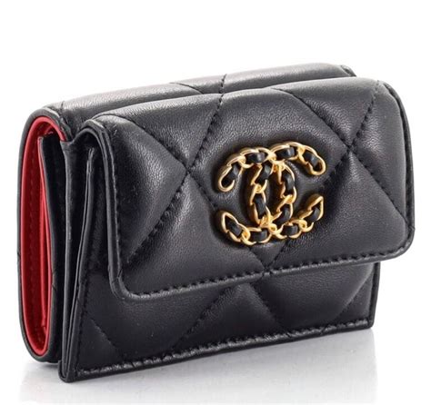 chanel trifold wallet|chanel 19 small flap wallet.